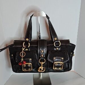 Coach Black Legacy 65th Anniversary Mandy Flap Satchel Bag - Style 10341